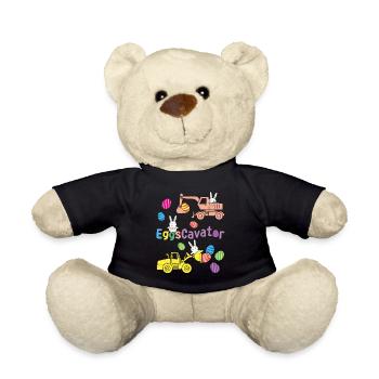 Easter For Boys Toddlers Eggs Cavator Funny - Teddy Bear - black - Front