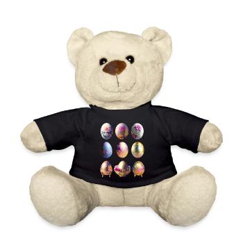 Bunte Ostereier Sticker Set - Teddy - Schwarz - Vorne