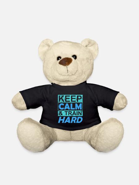 keep calm and train hard - Teddy Bear - black