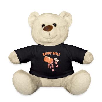 Happy Pills Schweine Lustige Farm Tierliebhaber Humor - Teddy - Schwarz - Vorne