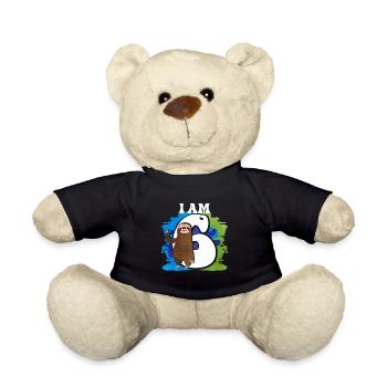 I am 6 sloth - Teddy Bear - black - Front