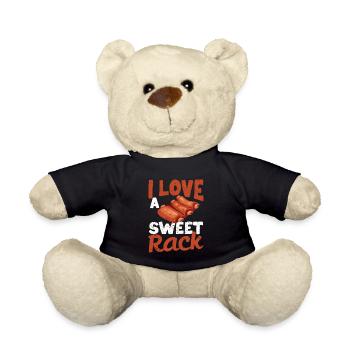 I Love A Sweet Rack BBQ Ribs Funny Barbecue Grill - Teddy - Schwarz - Vorne