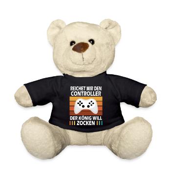 REICHET MIR DEN CONTROLLER GAMING I GAMER I ZOCKER - Teddy - Schwarz - Vorne