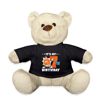 Es Ist Mein 7. Geburtstag American Football - Teddy - Schwarz - Vorne