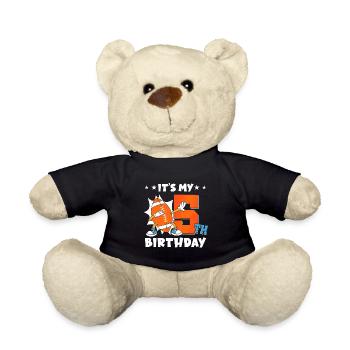 Es Ist Mein 5. Geburtstag American Football - Teddy - Schwarz - Vorne