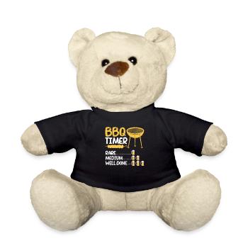 BBQ Timer Rare Medium Well Barbecue Funny Grill - Teddy Bear - black - Front