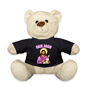 Lapin de Pâques avec œuf de Pâques et Jésus - Nounours - noir - Devant