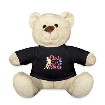 Field Hockey Chicks With Sticks Loves Goalkeeper - Teddy Bear - black - Front