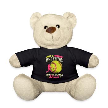 Just A Woman Who Knows How To Handle Balls - Teddy Bear - black - Front