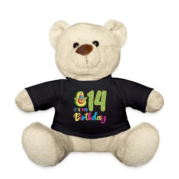 Avocado-liebhaber 14. Geburtstag Guacamole - Teddy - Schwarz - Vorne