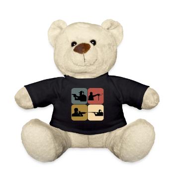 Sport shooter retro shooting club - Teddy Bear - black - Front