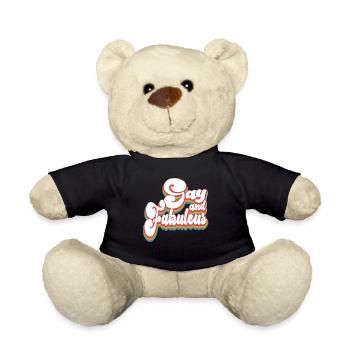 Gay and Fabulous - Pride Month LGBTQ Parade - Teddy Bear - black - Front