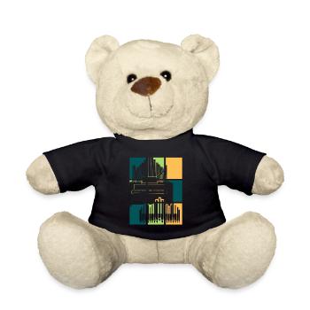 Organ Retro Organ Player Organist - Teddy Bear - black - Front