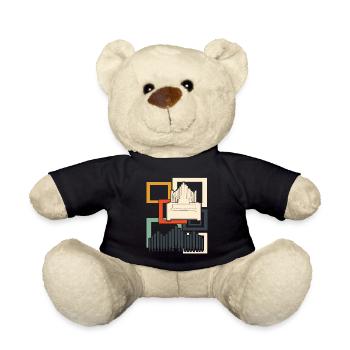 Organ Organ Player Retro Organist - Teddy Bear - black - Front