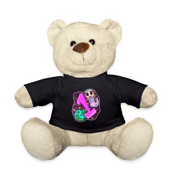 1 year old - Enrollment - Axolotl motif - Teddy Bear - black - Front