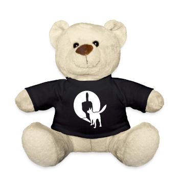 White Shepherd Middle Finger - Teddy Bear - black - Front