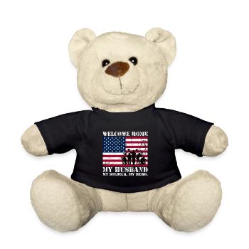 welcome home my husband my soldier my hero - Teddy Bear - black - Front
