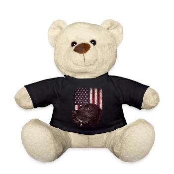 Patriotic USA Flag Black Labrador vêtements pour Lab - Nounours - noir - Devant
