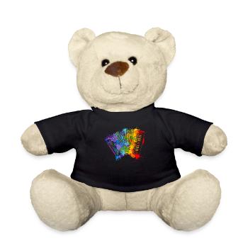 Splash Accordion Musician Accordionist - Teddy Bear - black - Front