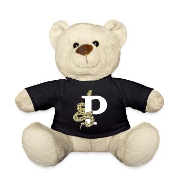 Letter p snake - Teddy Bear - black - Front