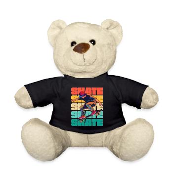 Skateboarding Cool Skater Boy Bunt - Teddy - Schwarz - Vorne