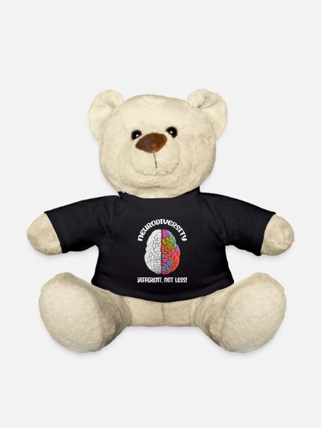 "Different, Not Less" Neurodiversity - Teddy Bear - black