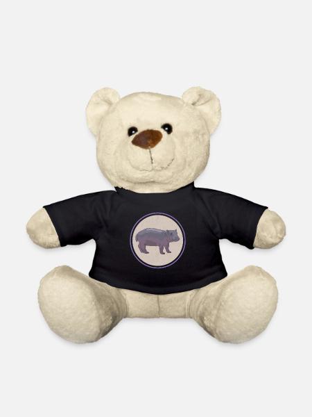 Nilpferd Baby | Flusspferd Nilpferde Geschenk - Teddy - Schwarz