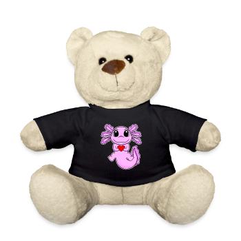 Axolotl Heart Love - Heart Motif - Nounours - noir - Devant