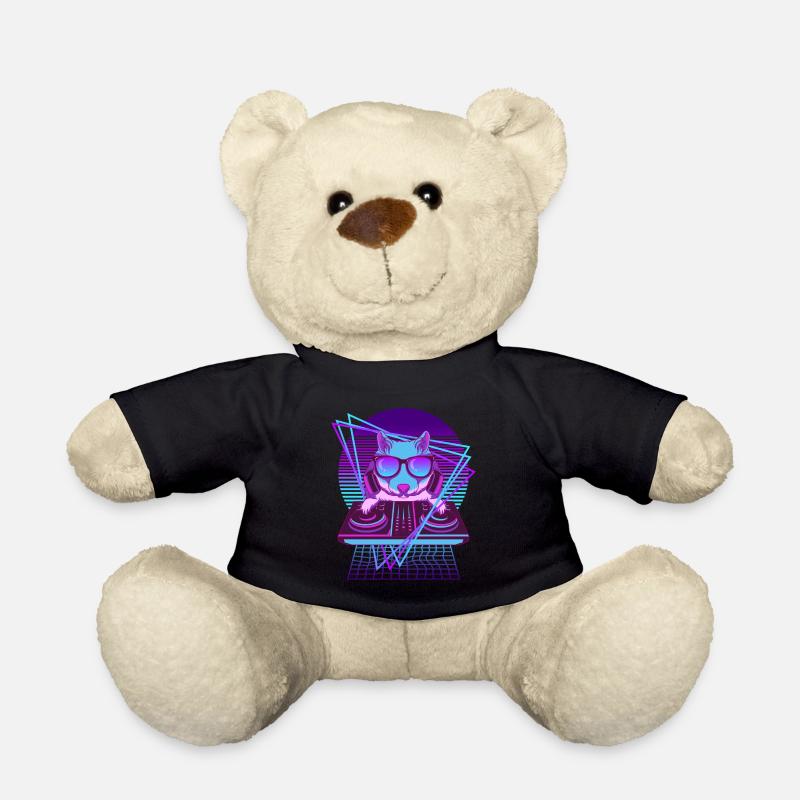 Vaporwave Hamster DJ Pult Hamster - Teddy - Schwarz