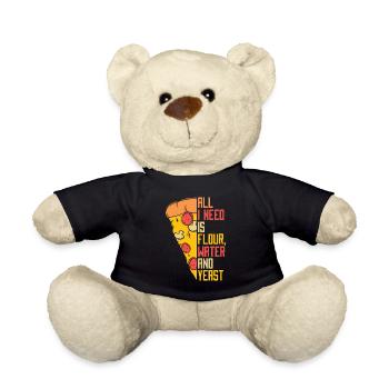 Alls I Need Is Flour Water And Yeast Pizza Tray - Teddy Bear - black - Front