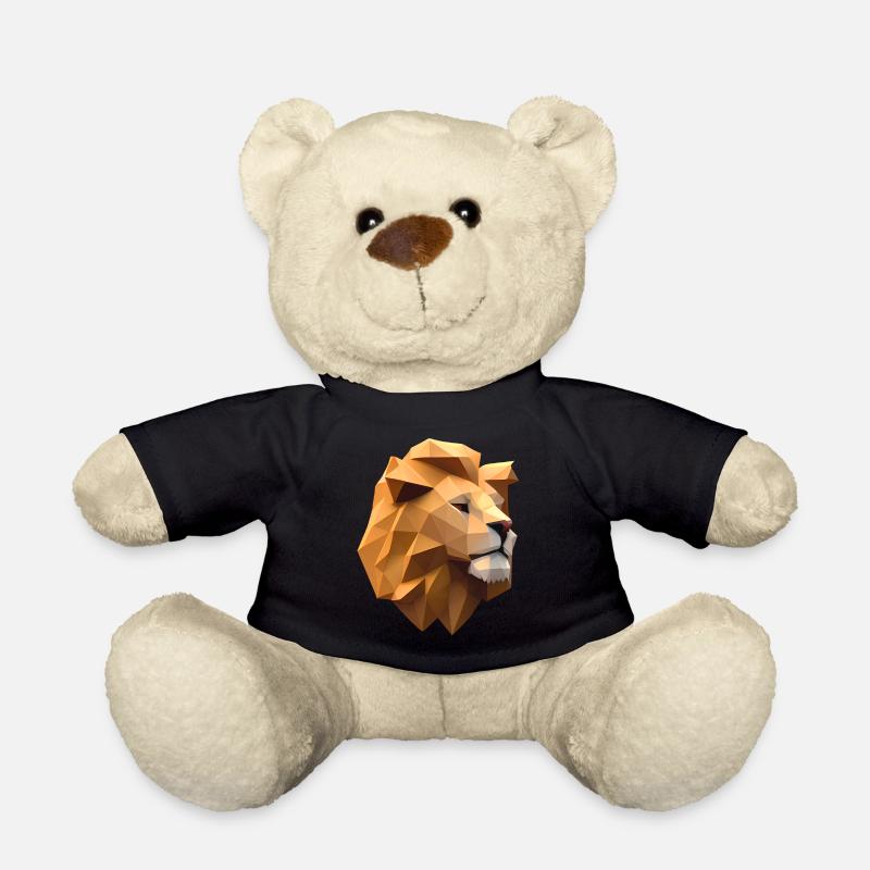 Tête de lion faite de formes géométriques - Nounours - noir