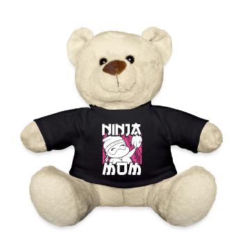 Cute ninja mom - Teddy Bear - black - Front