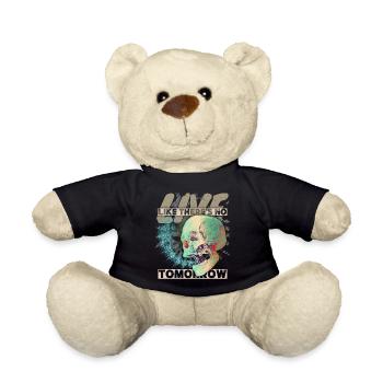 Vintage Totenkopf Memento-Mori grunge-Schädel - Teddy - Schwarz - Vorne