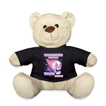 Comic Totenkopf Skull mit Flammen lustiger Spruch - Teddy - Schwarz - Vorne