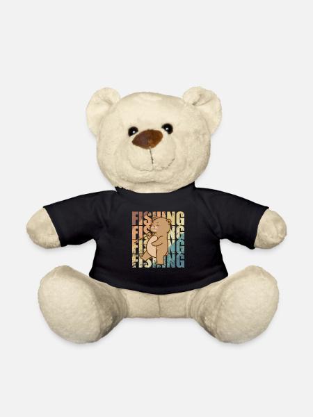 Bär geht Angeln Wald Tier - Teddy - Schwarz