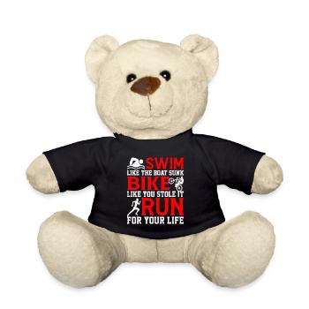 Nager comme le bateau coulé, vélo comme si vous l’aviez volé 2 - Nounours - noir - Devant