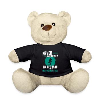 Sports Goalkeeper An Old Man With A Field Hockey S - Teddy Bear - black - Front