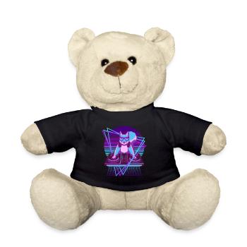 Vaporwave Squirrel DJ Desk Squirrel - Teddy Bear - black - Front
