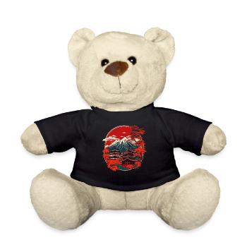 Japanische Pagode Vintage Fuji Berg China Art - Teddy - Schwarz - Vorne