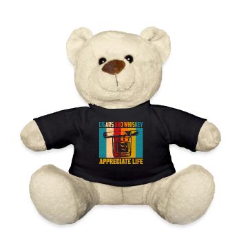Cigars And Whiskey Appreciate Life Drinking Bourbo - Teddy Bear - black - Front