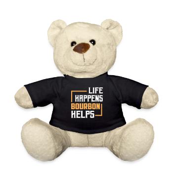 Life Happens Bourbon Helps Whiskey Drinking - Teddy - Schwarz - Vorne