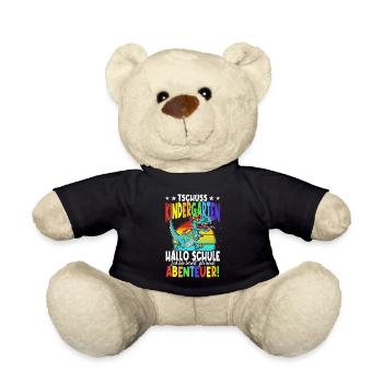 Dinosaurier Schulkind Einschulung Schulstart - Teddy - Schwarz - Vorne