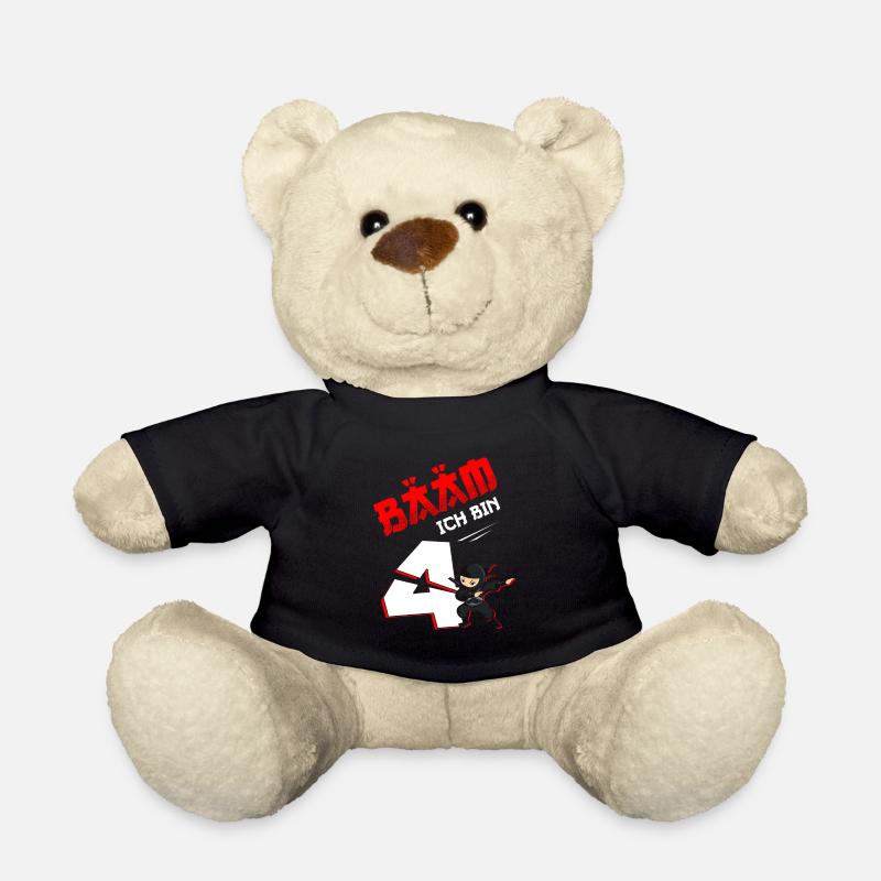 4. Geburtstag Junge 4 Jahre alt - Teddy - Schwarz