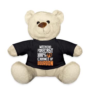 Weekend Forecast 100% Chance Of Bourbon Drinking - Teddy Bear - black - Front