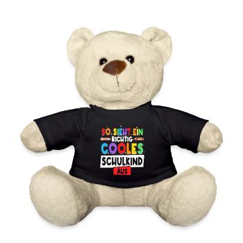 Schulkind Einschulung Erstklässler - Teddy - Schwarz - Vorne