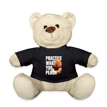 Practice what you peach - Lustiger Spruch Pfirsich - Teddy - Schwarz - Vorne