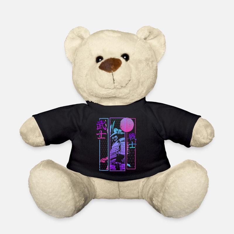 Samurai Warrior Vaporwave Japanische Ästhetik - Teddy - Schwarz