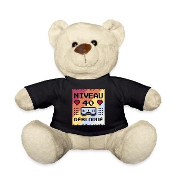 cadeau humour geek gamer goodies 40 ans - Nounours - noir - Devant