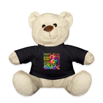 Tie Dye 2nd Grade Typography Team Teacher Second - Nounours - noir - Devant