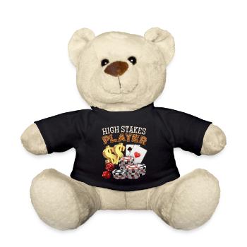 Poker Game, Poker Chips, Spell - Teddy Bear - black - Front